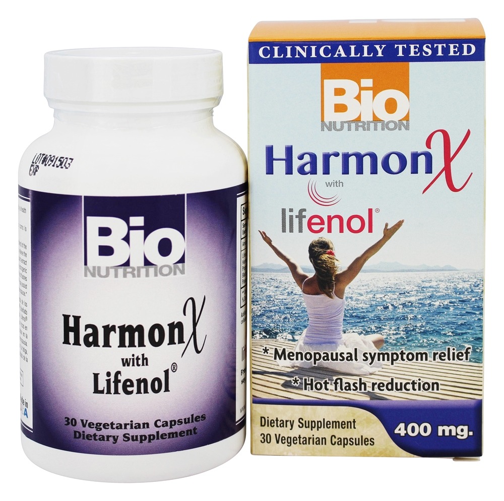 Bio Nutrition - HarmonX with Lifenol Menopausal Symptom Relief & Hot Flash Reduction 400 mg. - 30 Vegetarian Capsules