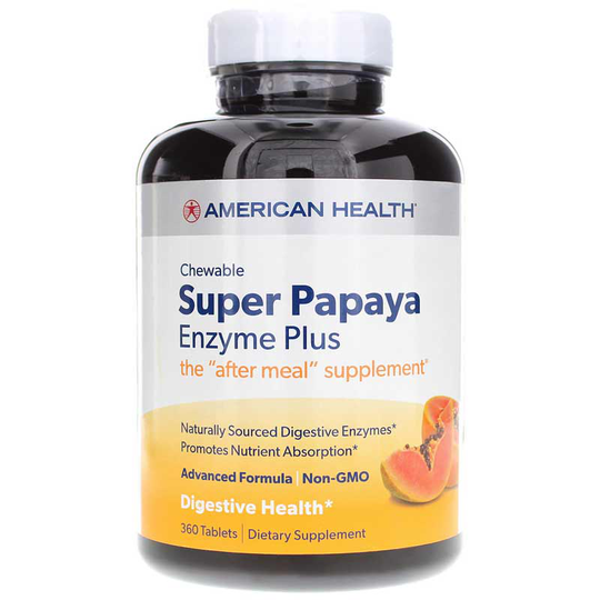 American Health Chewable Super Papaya Enzyme Plus 360 Chewable Tablets