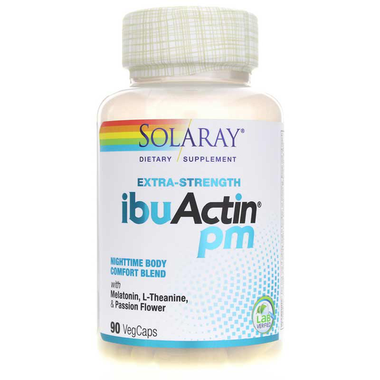 Solaray IbuActin PM, Extra Strength Formula 90 Veg Capsules