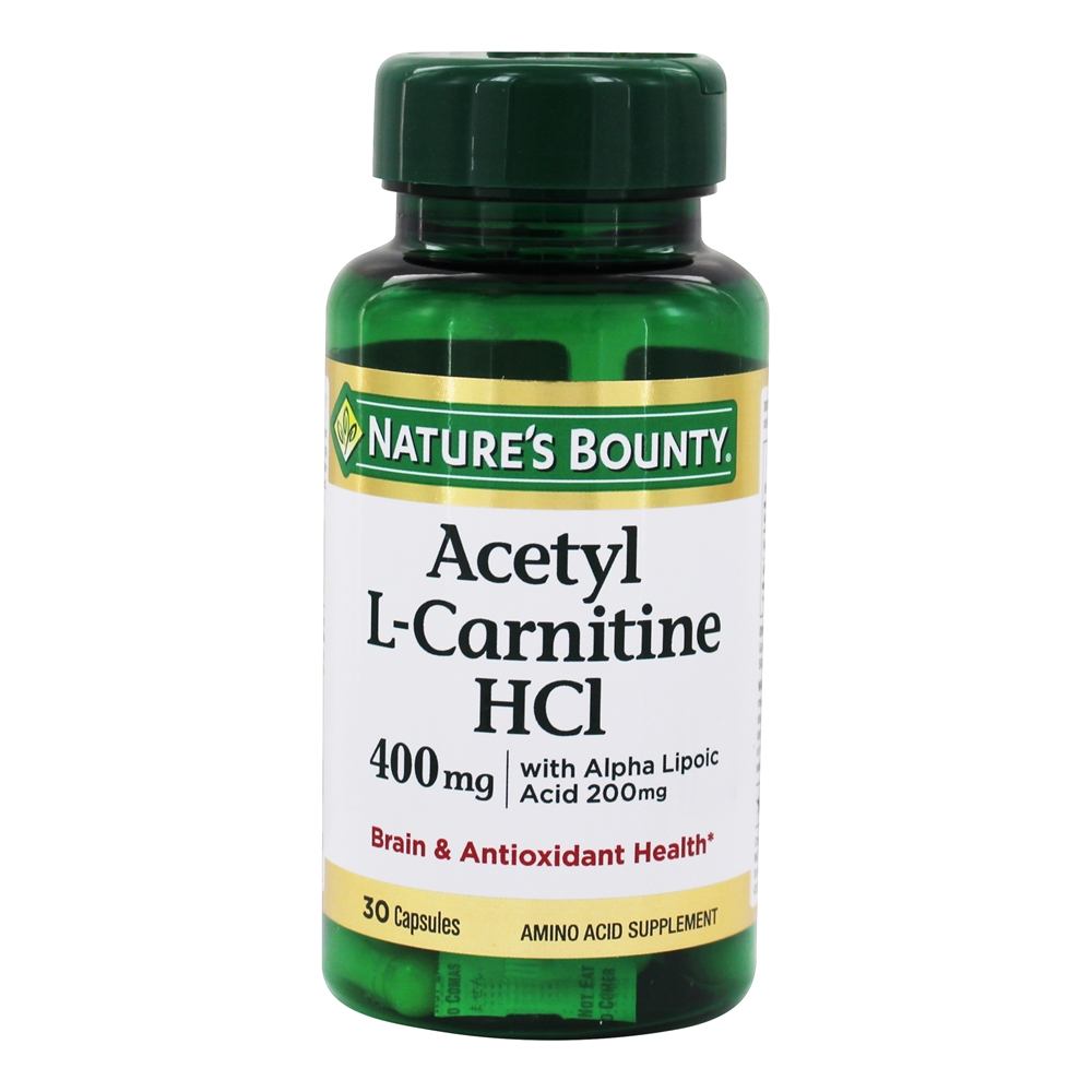 Nature's Bounty - Acetyl L-Carnitine HCl with Alpha Lipoic Acid for Brain & Antioxidant Health 400 mg. - 30 Capsules