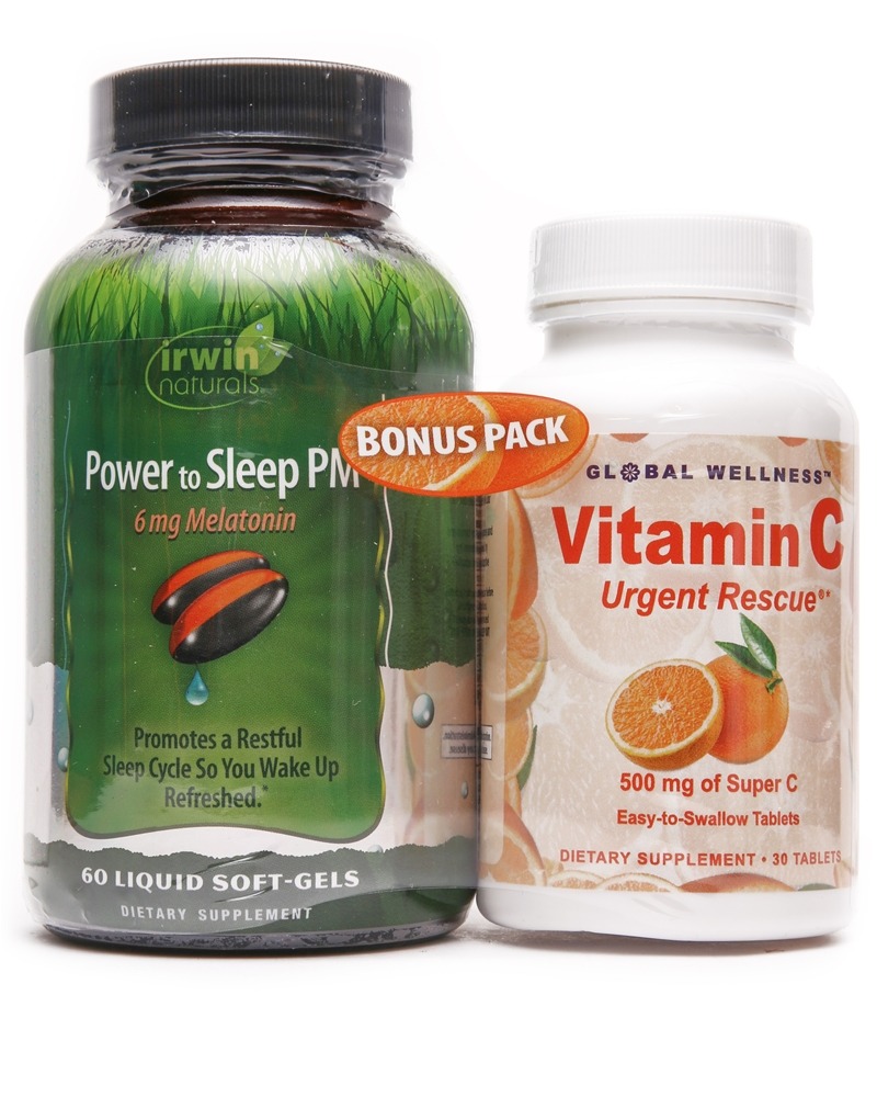Irwin Naturals - Power to Sleep PM 6mg Melatonin Vitamin C Bonus Pack - 60ct30ct
