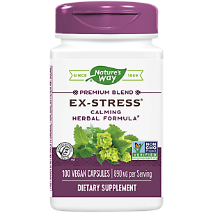 Ex-Stress - Calming Herbal Formula - 890 MG Per Serving (100 Vegan Capsules)