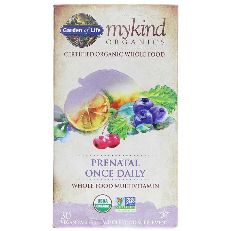 Garden of Life mykind Organics Prenatal Once Daily Whole Food Multivitamin 30 Veg Tablets