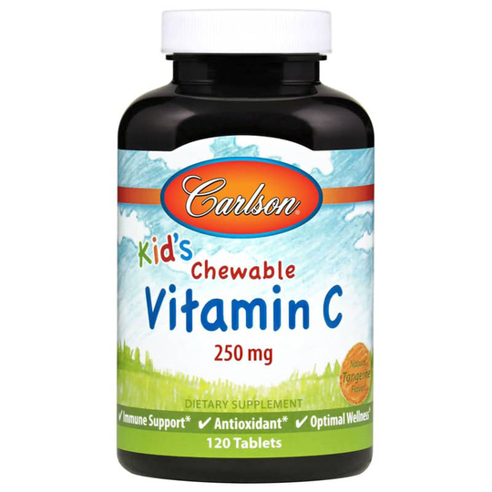 Carlson Labs Kids Chewable Vitamin C with Natural Tangerine Flavor 120 Tablets