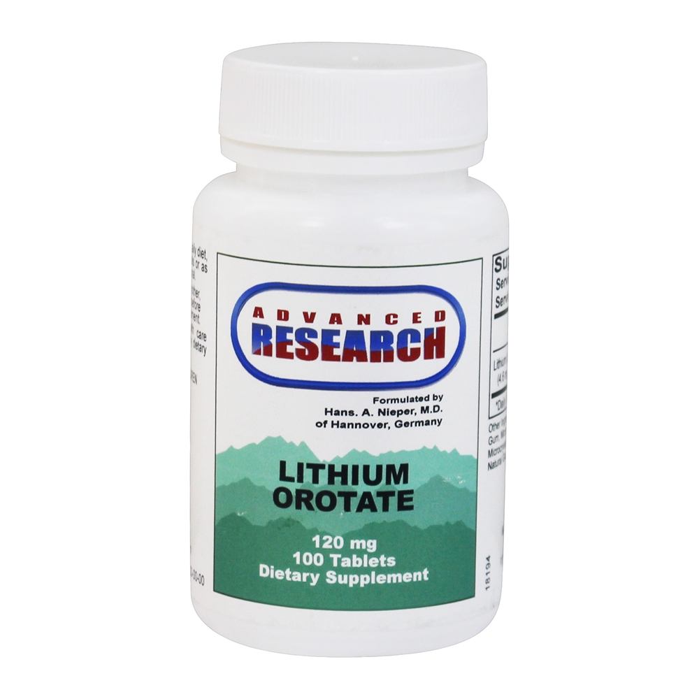 Advanced Research - Lithium Orotate 120 mg. - 100 Tablets 4.6 mg Elemental Lithium
