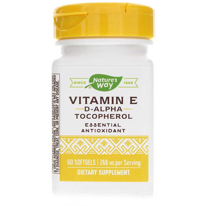 Natures Way Vitamin E D-Alpha Tocopherol 60 Softgels