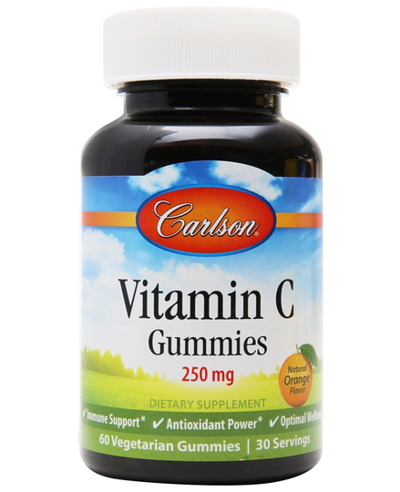 Carlson Labs - Vitamin C Gummies Natural Orange Flavor 250 mg. - 60 Vegetarian Gummies