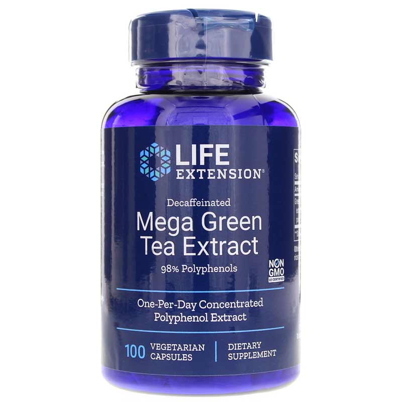 Life Extension Mega Green Tea Extract Decaffeinated 100 Veg Capsules