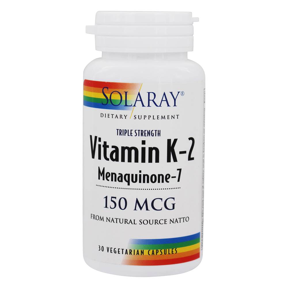 Solaray - Vitamin K2 Menaquinone-7 Triple Strength 150 mcg. - 30 Vegetarian Capsules