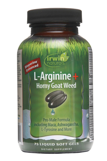 Irwin Naturals - L-Arginine Horny Goat Weed - 75 Liquid Softgels