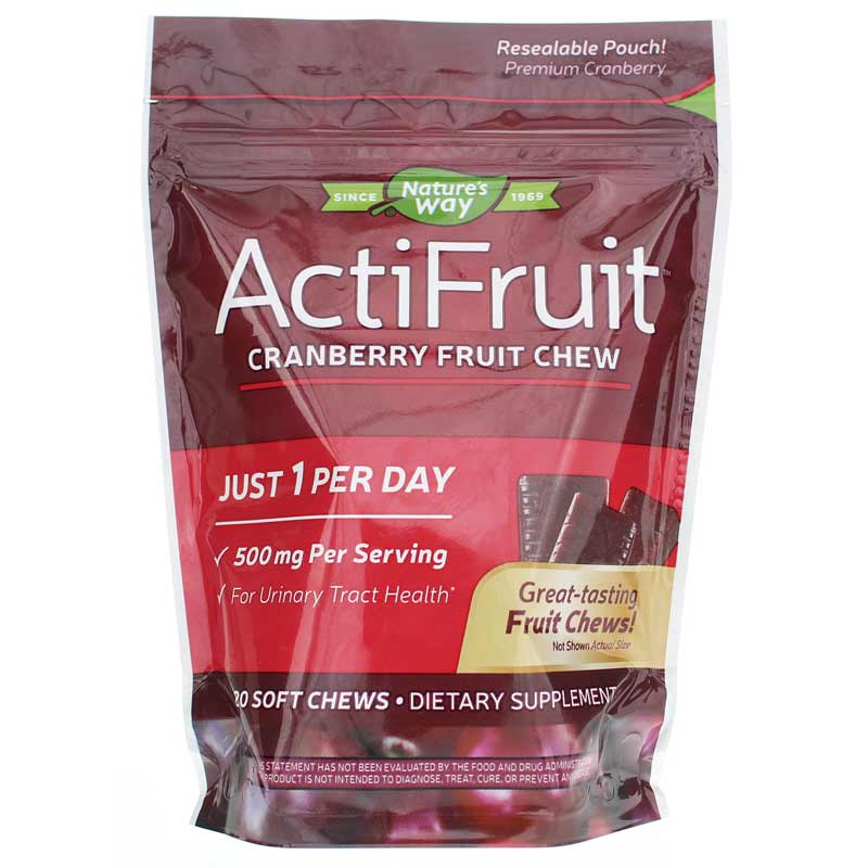 Natures Way ActiFruit Cranberry Fruit Chew 20 Soft Chews