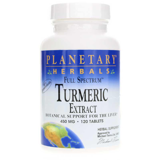 Planetary Herbals Turmeric Extract 450 Mg Full Spectrum 120 Tablets