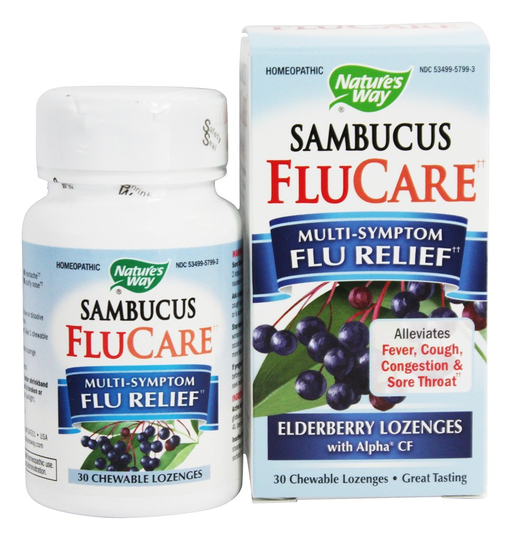 Nature's Way - Sambucus Flu Care Elderberry - 30 Lozenges