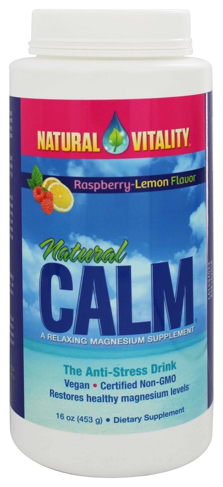 Natural Vitality - Natural Calm Magnesium Anti-Stress Drink Raspberry Lemon Flavor - 16 oz.