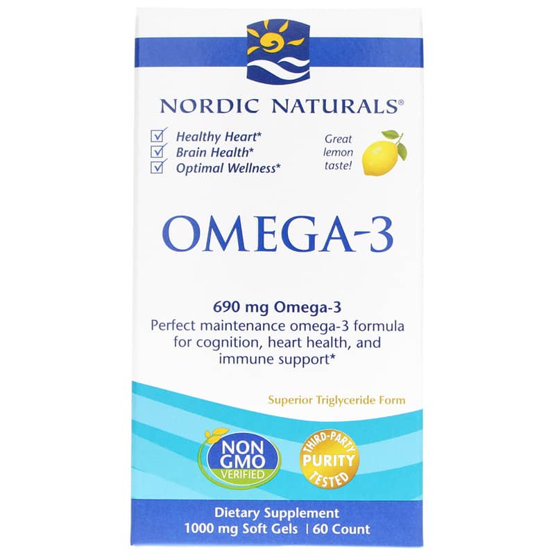 Nordic Naturals Omega-3 Lemon Softgels 60 Softgels