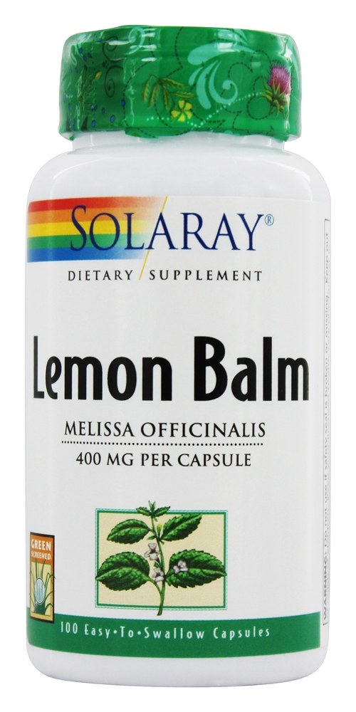 Solaray - Lemon Balm 400 mg. - 100 Capsules