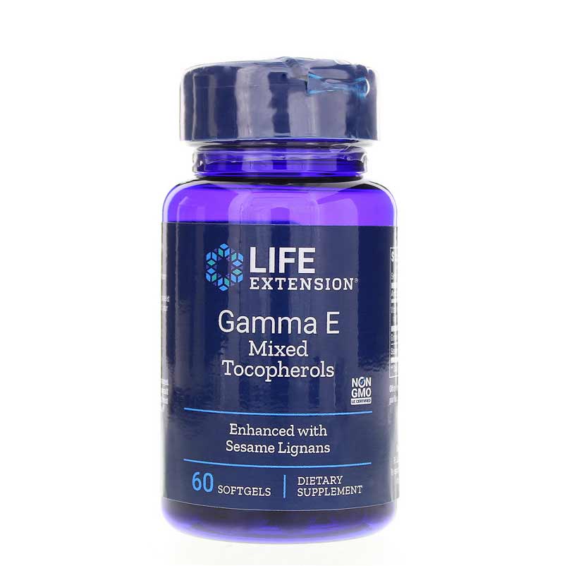 Life Extension Gamma E Mixed Tocopherols with Sesame Lignans 60 Softgels