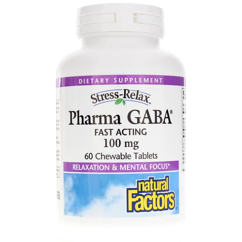 Natural Factors Stress-Relax Pharma Gaba Chewable 60 Chewable Tablets