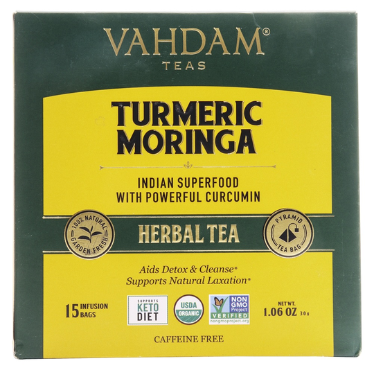 Vahdam India - Herbal Tea Turmeric Moringa - 15 Tea Bags