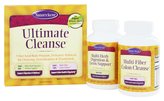Nature's Secret - Ultimate Cleanse Program - Multi-Herb 120 Tablets & Multi-Fiber120 Tablets - 2 Pack
