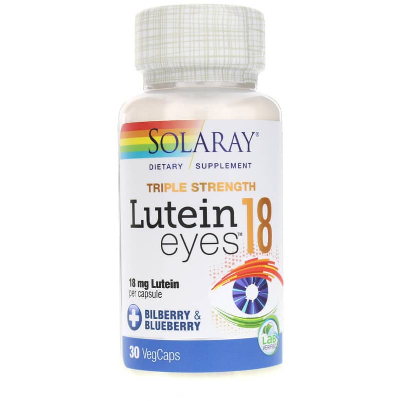 Solaray Lutein Eyes 18 Mg, Triple Strength Formula 30 Veg Capsules