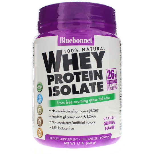 Bluebonnet Whey Protein Isolate Natural 1.1 Lbs