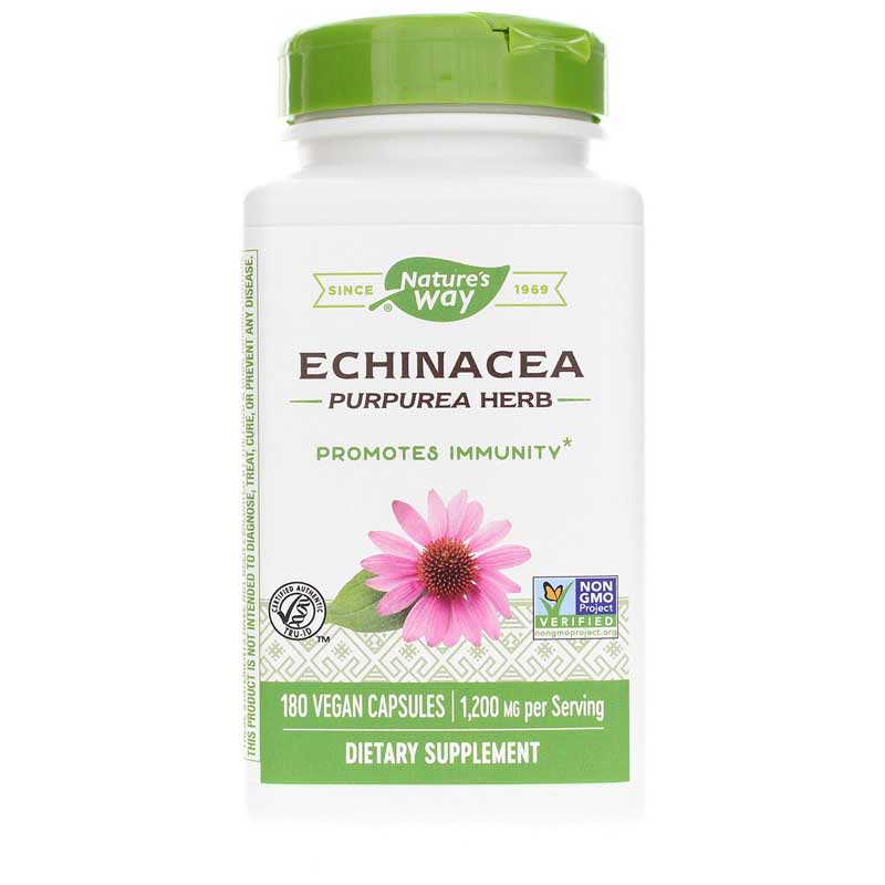 Natures Way Echinacea Purpurea Herb 180 Veg Capsules