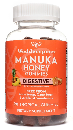 Wedderspoon - Manuka Honey Digestive Gummies Tropical - 90 Gummies