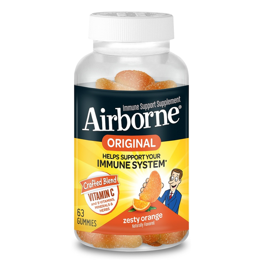 Airborne - Immune System Support Supplement Original Zesty Orange - 63 Gummies