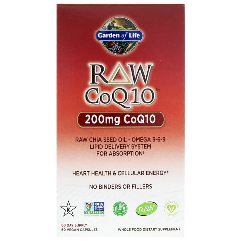 Garden of Life Raw CoQ10 200 Mg 60 Veg Capsules