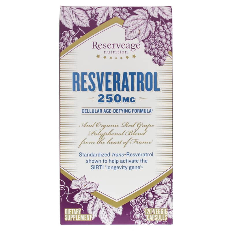 Reserveage Nutrition Resveratrol 250 Mg 120 Veg Capsules