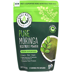 Organic Pure Moringa Vegetable Powder - Calcium, Iron & Vitamin A (7.4 oz / 21 Servings)