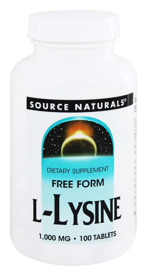 Source Naturals - L-Lysine Free Form 1000 mg. - 100 Tablets