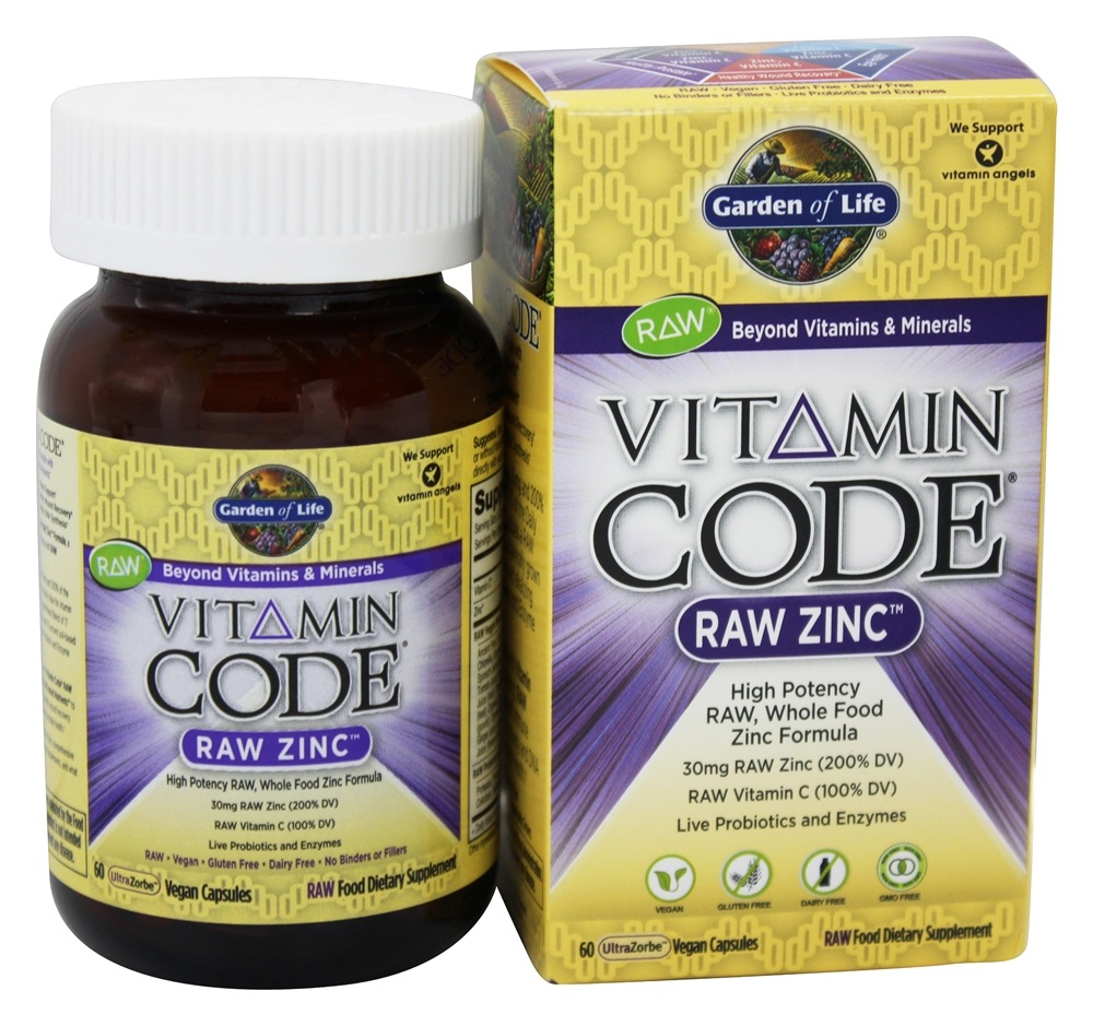 Garden of Life - Vitamin Code Raw Zinc 30 mg. - 60 Vegetarian Capsules