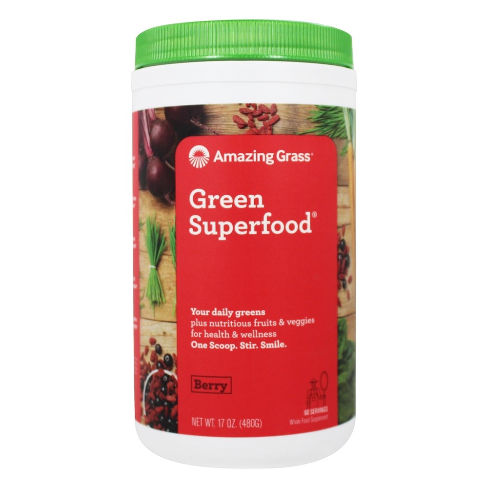 Amazing Grass - Green SuperFood Drink Powder 60 Servings Berry Flavor - 17 oz.