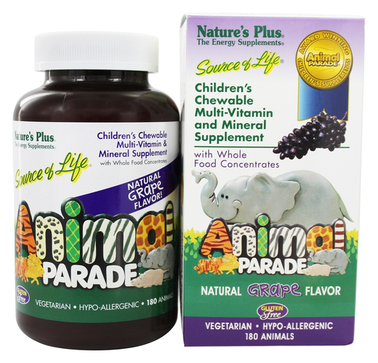 Natures Plus - Animal Parade Children's Chewable Multi Grape - 180 Chewable Tablets