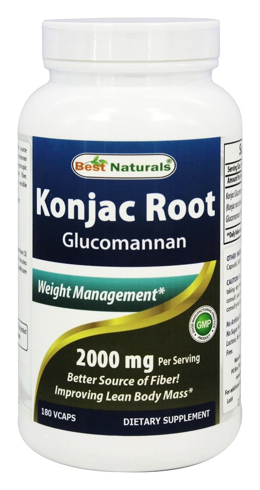 Best Naturals - Konjac Root Glucomannan 2000 mg. - 180 Vegetarian Capsules