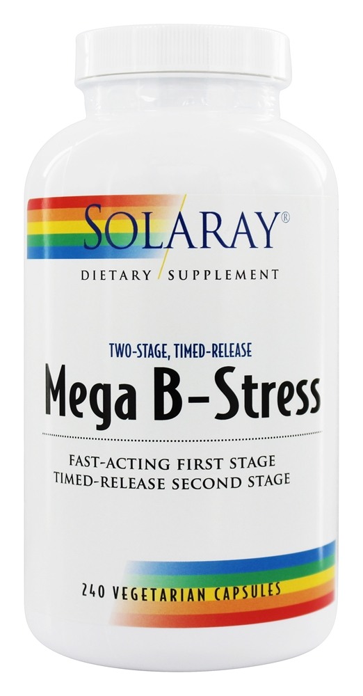 Solaray - Mega B Stress Two-Stage Timed-Release - 240 Vegetarian Capsules