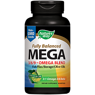 Mega Omega 3-6-9 Fish Oil Blend - Lime (90 Softgels)