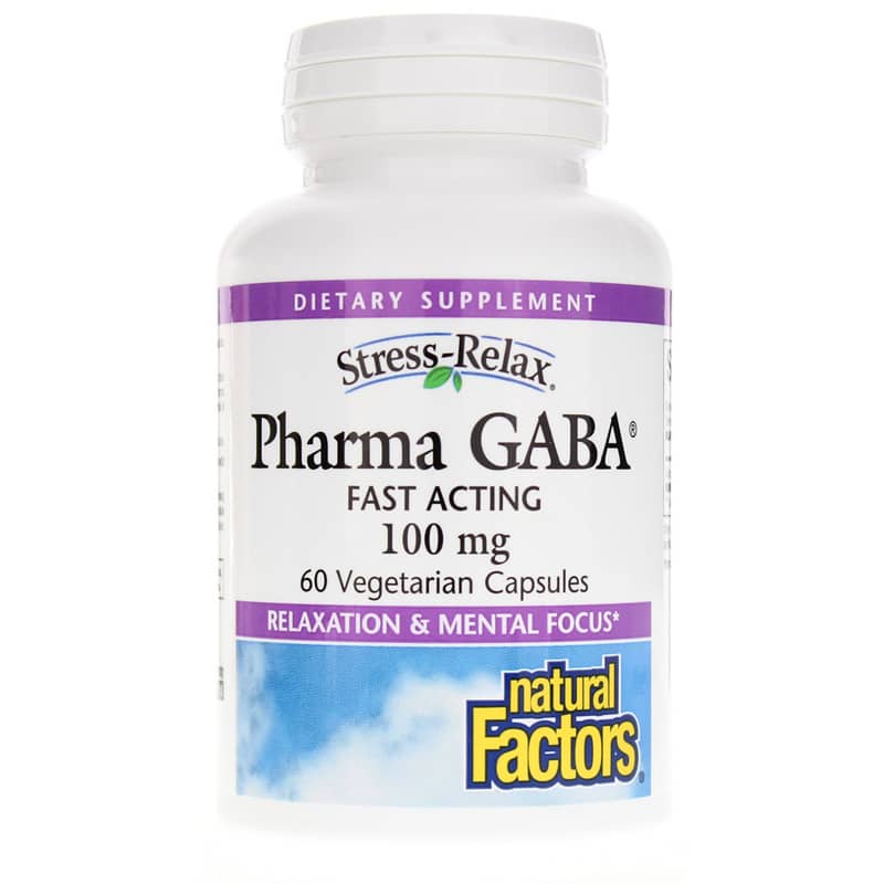 Natural Factors Stress-Relax Pharma Gaba 100 Mg Capsules 60 Veg Capsules