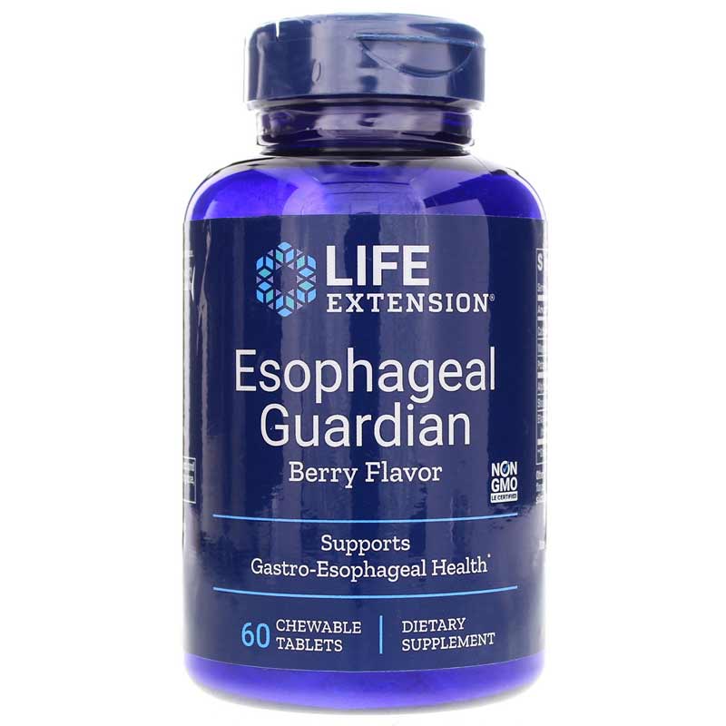 Life Extension Esophageal Guardian Natural Berry Flavor 60 Chewable Tablets