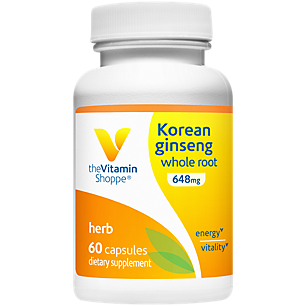 Korean Ginseng Whole Root - Supports Energy & Vitality - 648 MG (60 Capsules)