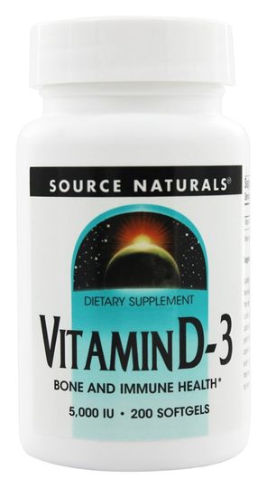 Source Naturals - Vitamin D3 Bone and Immune Health 5000 IU - 200 Softgels