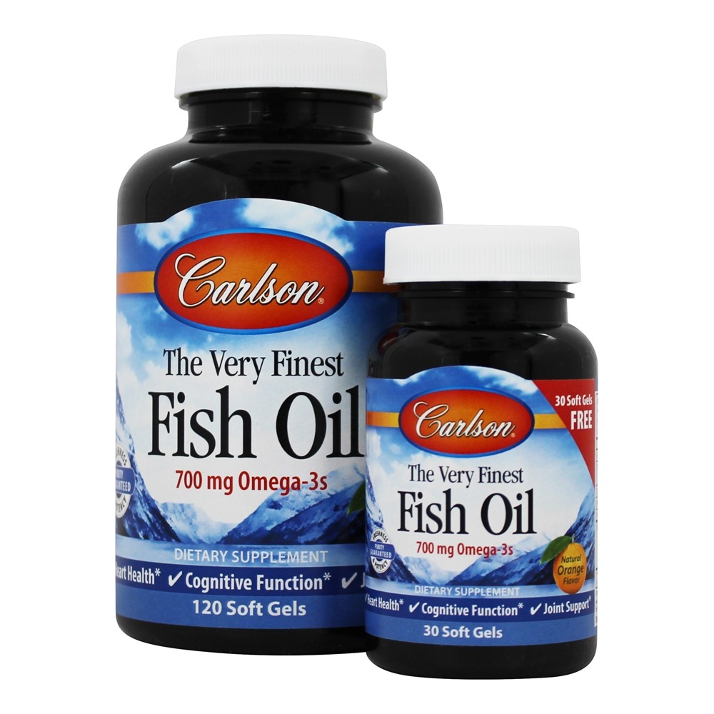 Carlson Labs - The Very Finest Norwegian Fish Oil Omega-3's DHA & EPA Bonus Pack Great Orange Flavor 700 mg. - 150 Softgels
