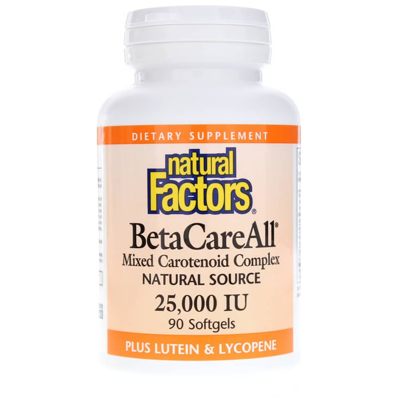 Natural Factors BetaCareAll Mixed Carotenoid Complex 25000 IU 90 Softgels