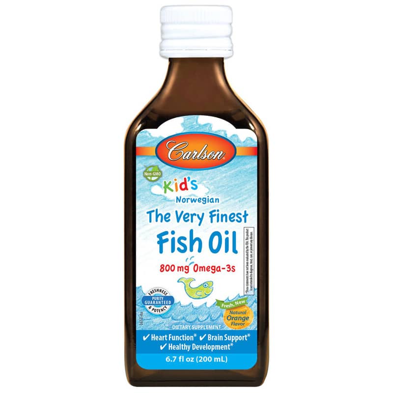 Carlson Labs Kids Fish Oil 800 Mg Omega-3s with Natural Orange Flavor 6.7 Oz