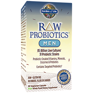 Raw Probiotics for Men - 85 Billion CFUs (90 Vegetarian Capsules)