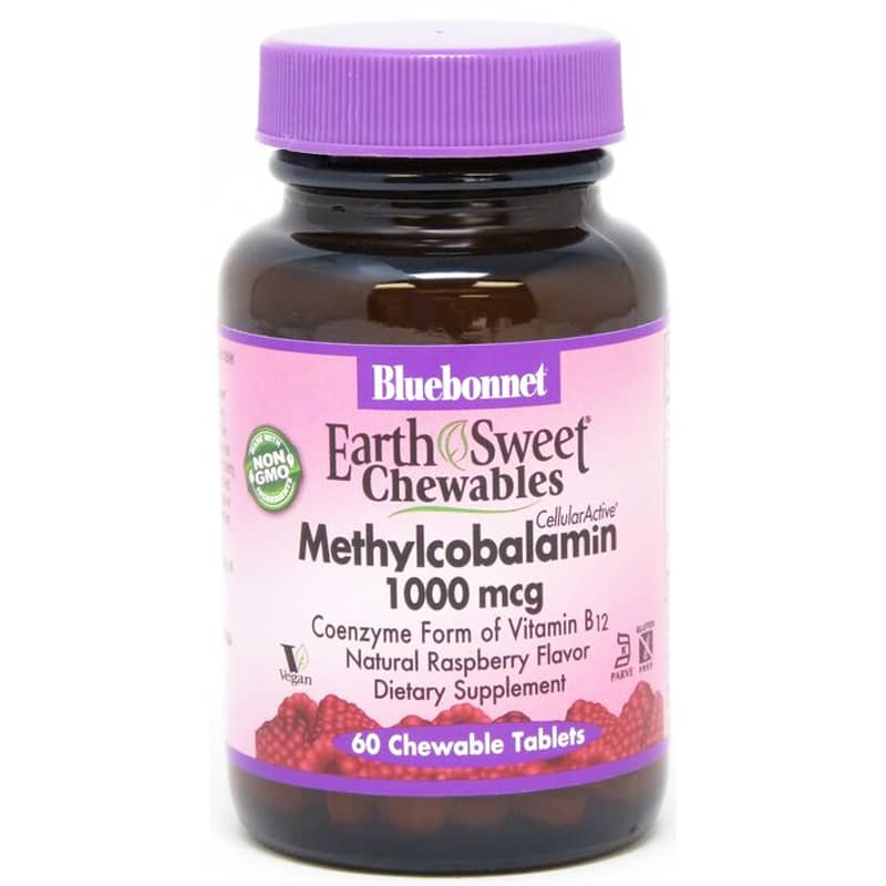 Bluebonnet Earth Sweet Chewable Methylcobalamin 1000 Mcg 60 Chewable Tablets