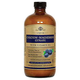 Liquid Calcium Magnesium Citrate with Vitamin D3 - Natural Blueberry Flavor (16 Fluid Ounces)