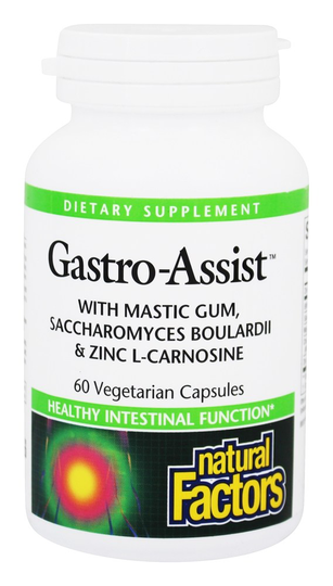 Natural Factors - Gastro-Assist with Mastic Gum Saccharomyces Boulardii & Zinc L-Carnosine - 60 Vegetarian Capsules